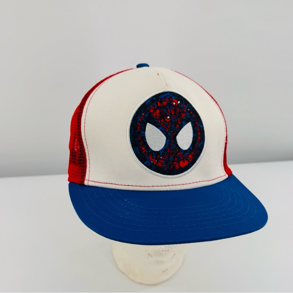 Marvel Amazing Spiderman Mesh Baseball Snap Back Hat Cap Blue White